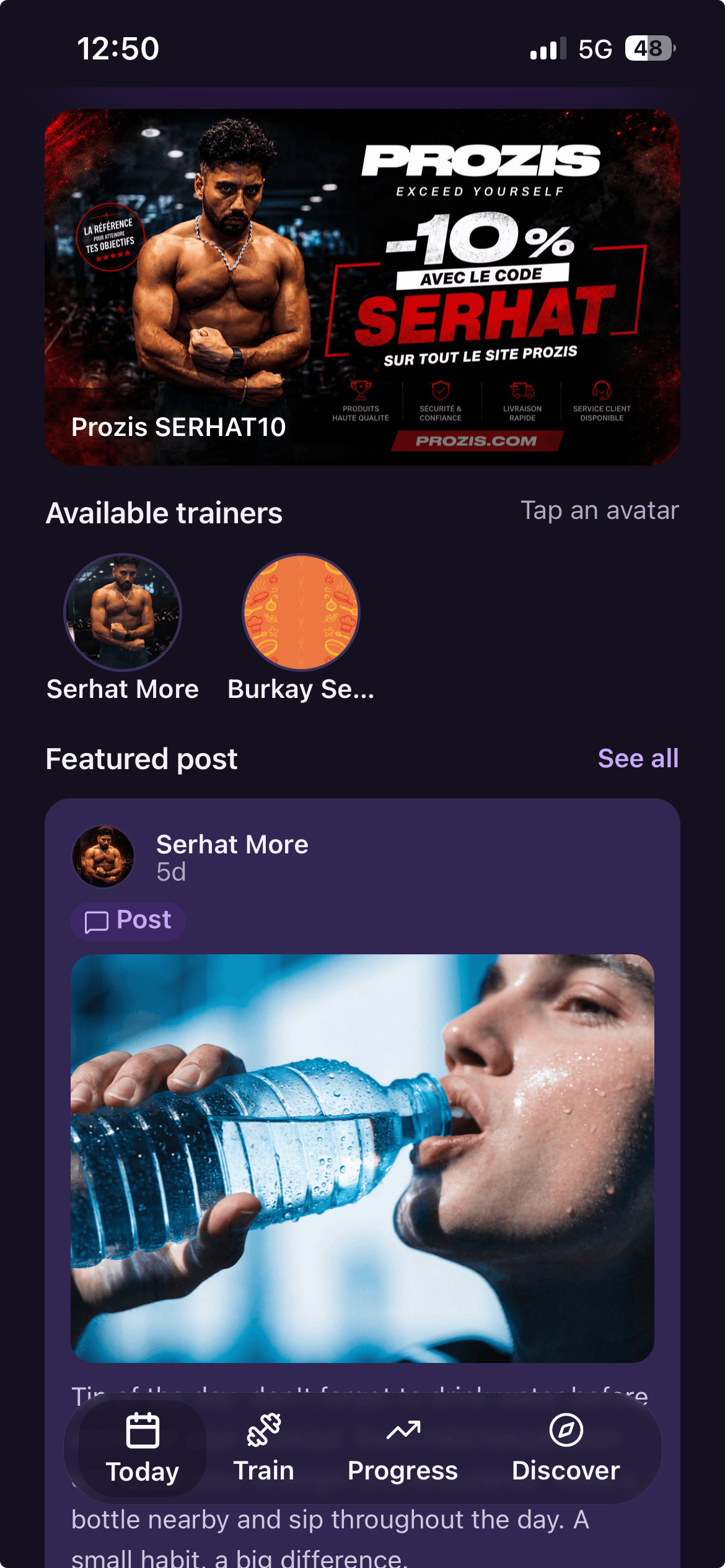 More Fit app screen